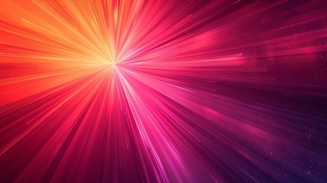 A dynamic burst of vibrant orange and pink rays emanating from a bright center point
