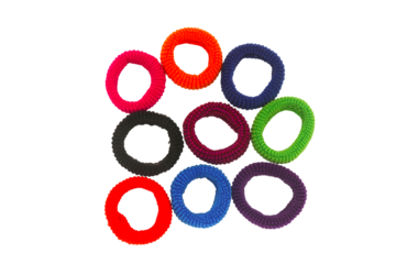 Hair elastic bands isolated on the white background