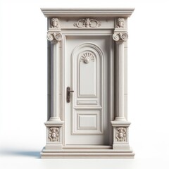 Naklejka premium Home door isolated on a white background