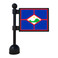 Flag 3d icon Of Sint Eustatius, 3d rendering illustration. High resolution Transparent image 3d flag icon.