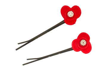 Red magic wand isolated on white background