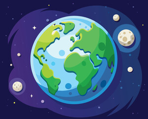 Earth and moon coloring vector