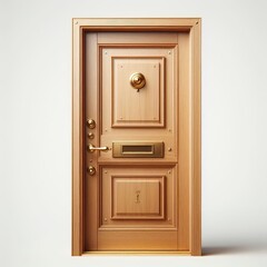 Fototapeta premium Home door isolated on a white background