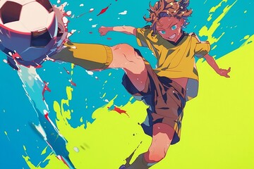 child playing soccer