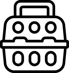 Simple line art vector illustration of a pet carrier suitable for icons or logos