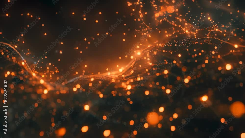 Aufkleber Dark background with glowing lights and intricate lines creating a mesmerizing visual display, a digital brain visualized as a intricate web of connections and nodes