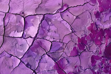Aerial view of a color ground featuring a significant impact-induced collapse and radial cracks, isolated on a solid purple background.