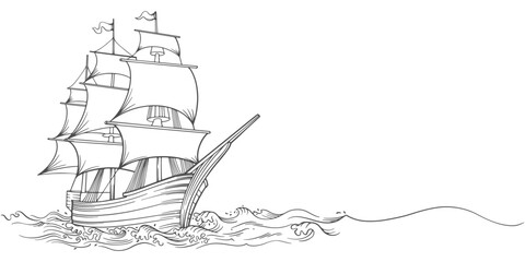 Sail boat vector illustration