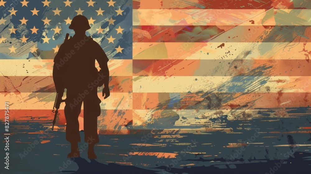 Wall mural graphic design for veterans day social media posts