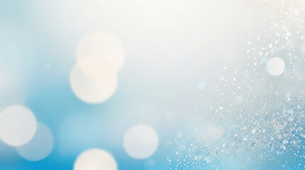 Obraz premium Blue and white abstract background with bokeh
