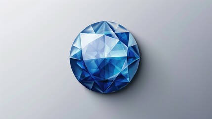 Badge made in marine blue polygonal design