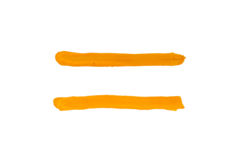 Yellow paint on white paper Isolated on A Transparent Background