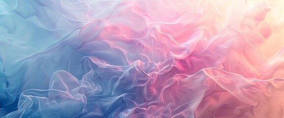 An ethereal abstract background with softly blending pastel hues and delicate, flowing shapes reminiscent of wispy clouds.