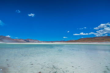 Landscape of Piedras Rojas and the Salar de Aguas Calientes at the Atacama Desert - Atacama, Chile