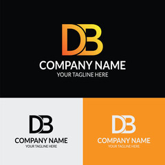 DB letter initial typography logo design template