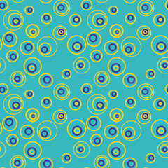 A blue seamless pattern of circles