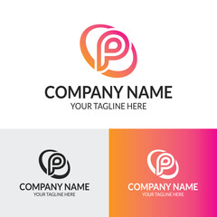 P letter abastract logo design template for tech company and corporate business