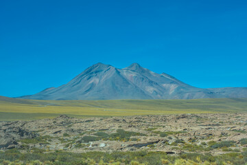 Fototapeta premium View of Miscanti Lagoon (Laguna Miscanti) at the Atacama Desert - Atacama, Chile