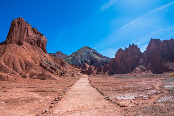 View of the beautiful Rainbow Valley (Valle del Arcoíris) at the Atacama Desert - Atacama, Chile