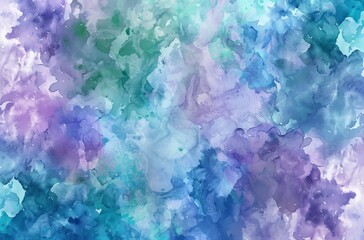 Obraz premium Abstract watercolor background with pastel blue, purple and green colors 
