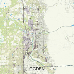 Ogden, Utah, United States map poster art