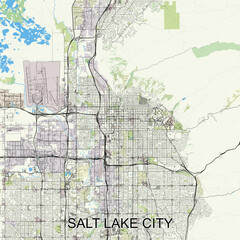 Salt Lake City, Utah, United States map poster art