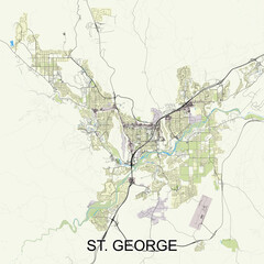 St. George, Utah, United States map poster art