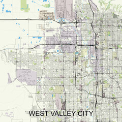 Fototapeta premium West Valley City, Utah, United States map poster art