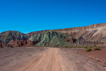 View of the beautiful Rainbow Valley (Valle del Arcoíris) at the Atacama Desert - Atacama, Chile