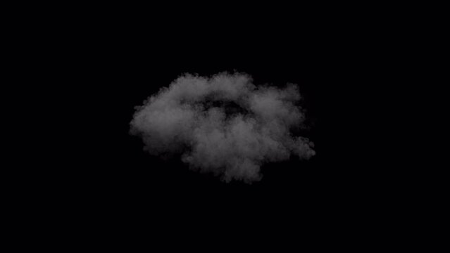 Explosion smoke dust shockwave in slow motion, 4K with alpha channel for transparent background