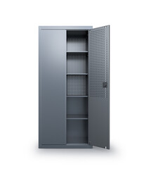 Metal cabinet for tools. 3d illustration