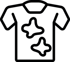 Simple line art design of a tshirt with star embellishments