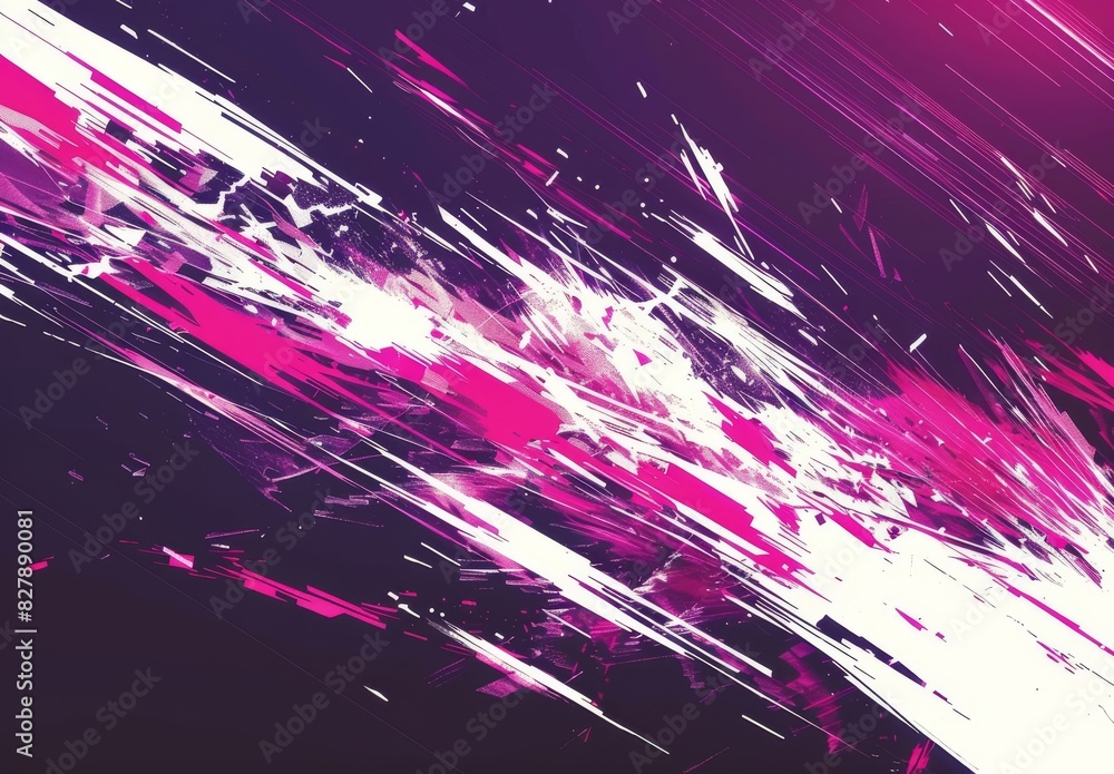 Poster visual representation of an abstract digital glitch art explosion