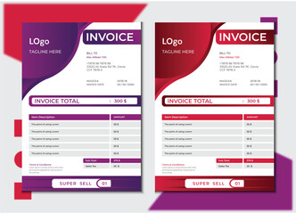 Invoice design ,Modern, Invoice design,  