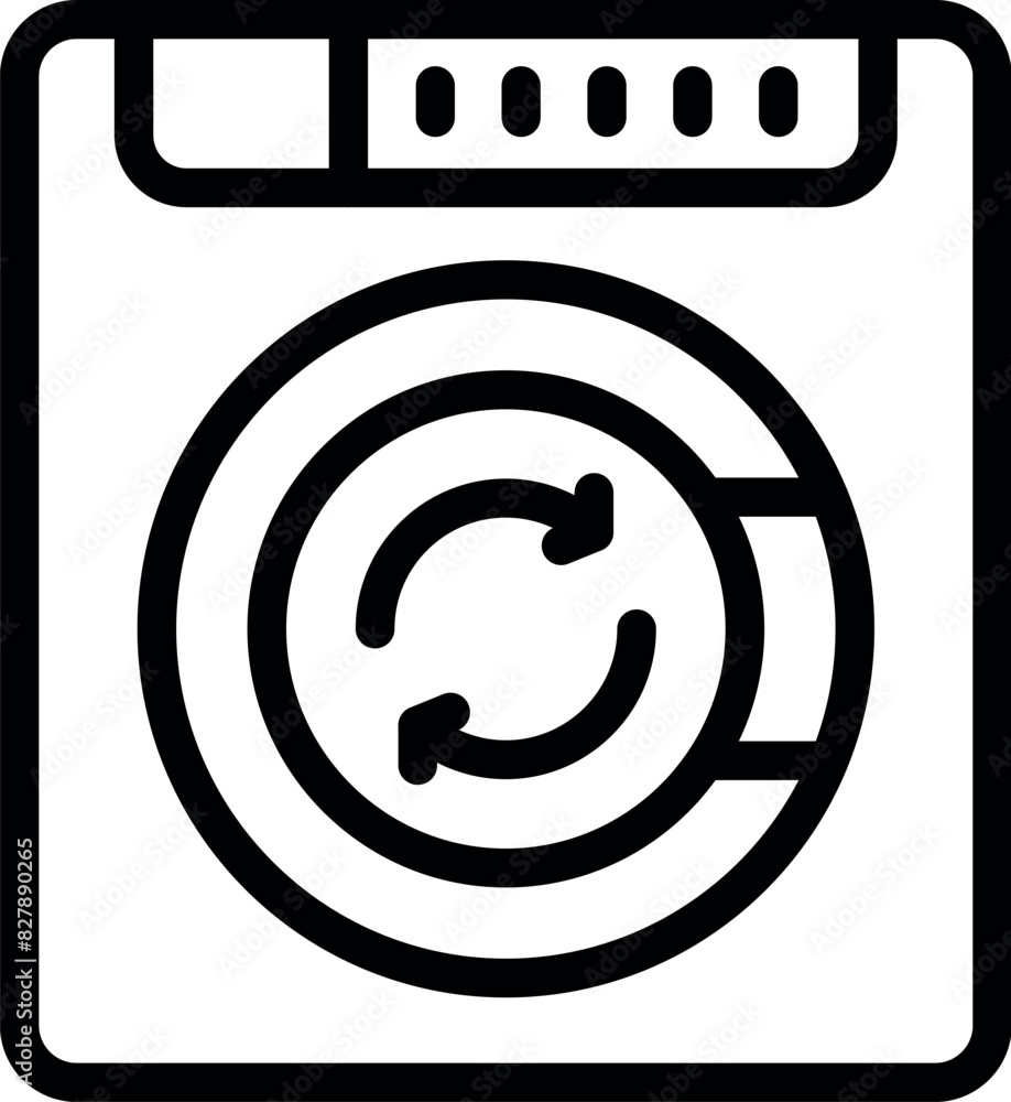 Wall mural Vector illustration of a washing machine icon, perfect for web and print design - Wall murals