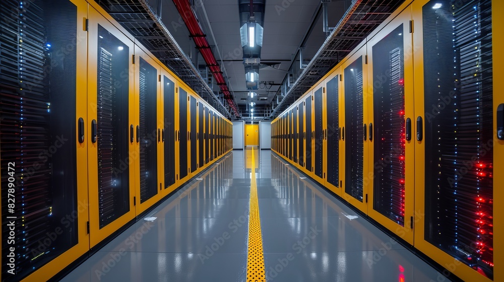 Poster servers in a technology data center.