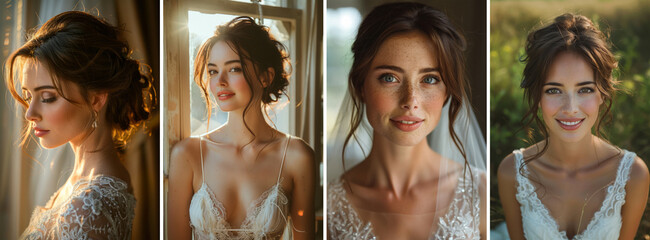 beautiful bride portrait on their wedding day image collection
