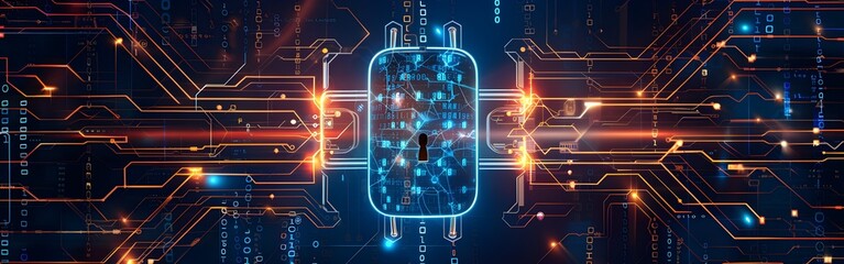 Big Data science analysis business technology concept on virtual screen secure data and cyber security