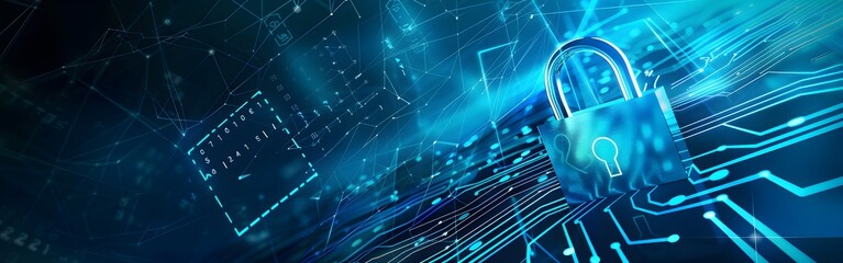 Big Data science analysis business technology concept on virtual screen secure data and cyber security