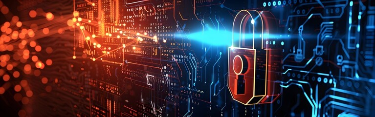 Big Data science analysis business technology concept on virtual screen secure data and cyber security