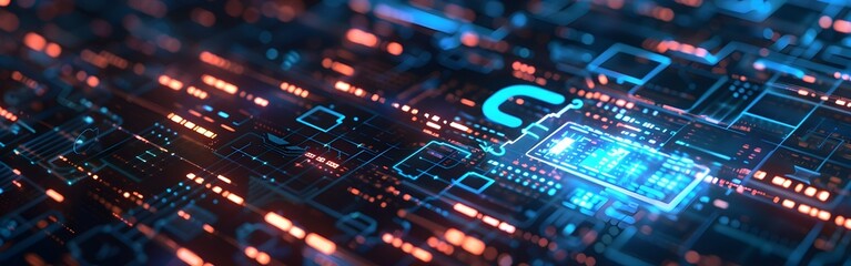 Fototapeta premium Big Data science analysis business technology concept on virtual screen secure data and cyber security