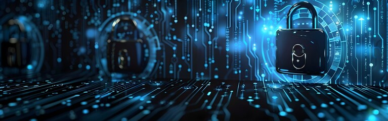 Big Data science analysis business technology concept on virtual screen secure data and cyber security