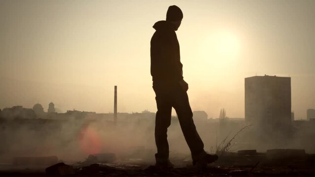 Depression Man Silhouette Suicide Thoughts Concept