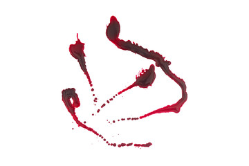 red nectar concentration splash on floor after bottle broken Isolated on A Transparent Background