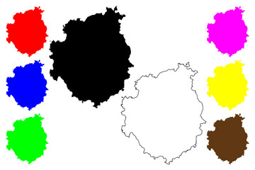 Obraz premium Brava municipality (Republic of Cabo Verde, concelhos, Cape Verde, Brava island, archipelago) map vector illustration, scribble sketch Brava map