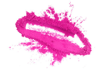 Pink powder on beige Isolated on A Transparent Background