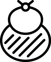 Black and white vector image of a stylized, minimalist perfume bottle