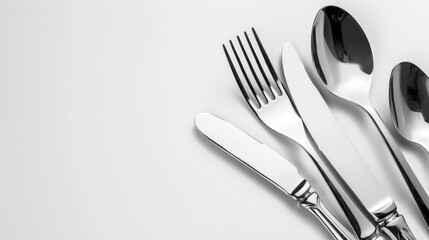 Cutlery Set on a White Background