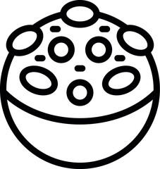 Fototapeta premium Handdrawn cartoon cupcake icon in monochrome line art style for bakery illustration. Dessert drawing. And sweet pastry design with editable vector stroke. Perfect for confectionery. Baking