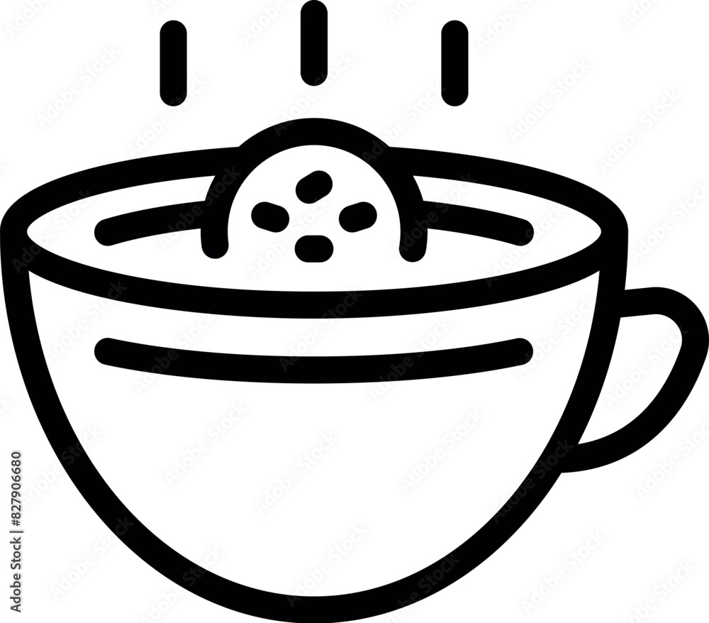 Canvas Prints simplistic line art illustration of a hot beverage in a cup, emitting steam - Canvas Prints